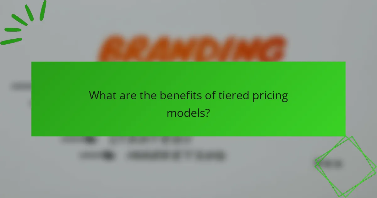 What are the benefits of tiered pricing models?