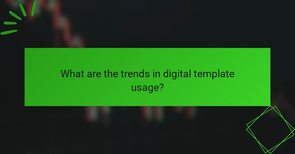 What are the trends in digital template usage?